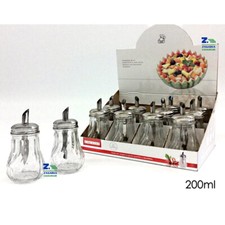 ZUCCHERIERA IN VETRO CON BECCUCCIO DOSATORE IN ACCIAIO INOX 200 ML