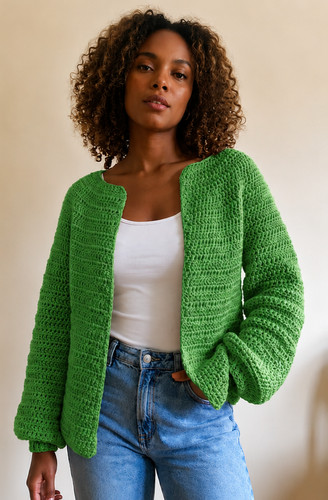 Cardigan donna fatto - a, mano