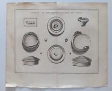 Antica Incisione 700 Tombeau des septentrionaux avec des urnes 51,0x42,5 cm