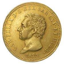 REGNO DI SARDEGNA - Carlo Felice 40 lire oro 1825 Torino - Ottima conservazione