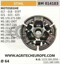 11231602050 FRIZIONE COMPLETA MOTOSEGA STIHL MS 170 171 180 181 190T 191T Ø64