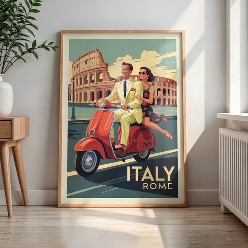 Italia stampa poster roma - italia:, in