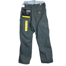 Carhartt Pantalone Cargo Salopette Singolo Ginocchio Uomo 33x30 Verde Falegname B240 DMS