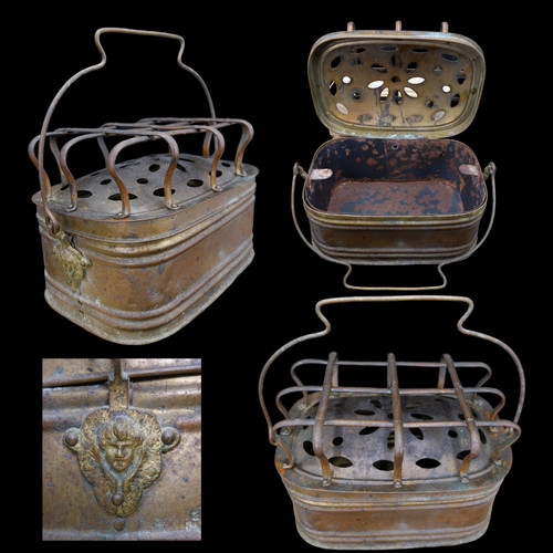 Raro braciere antico ottone - braciere,