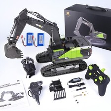 Escavatore radiocomandato a catena in metallo 1:14 1593 4in1 RC escavatore a catena con 2 batterie