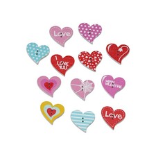 30pcs Cute Heart Wooden