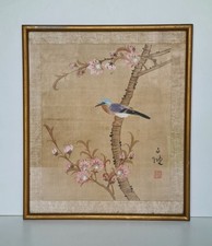 Quadro Su Seta Uccello Moda