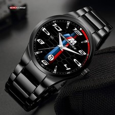 Orologio da Polso Nero Lucido Sportivo in Acciaio per fan di M Performance BMW