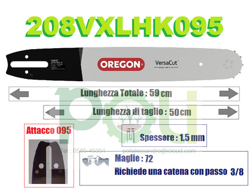Barra oregon 208vxlhk095 - barra,