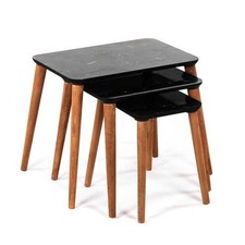 SET TRE TAVOLINI IN LEGNO