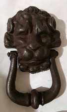 Battiporta Testa Di Leone In Ferro D'epoca 