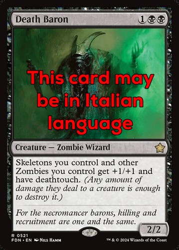 Mtg death baron - mtg, exc