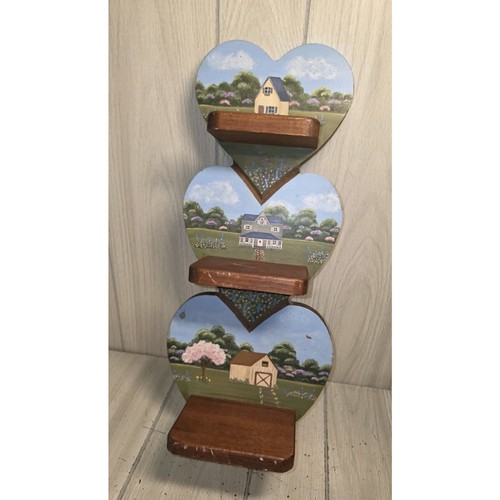 Scaffale triplo cuore legno