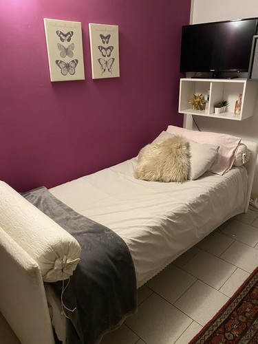 Letto singolo flou tessuto - singolo,