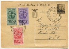 RSI, intero c30 Mazzini + serie F.lli Bandiera, annulli Bologna, feb 1945 m