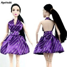 Abito vestito viola scollo a V