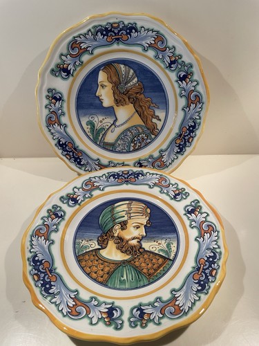 Coppia piatti ceramica deruta - ceramica,