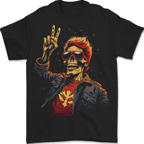 Rockabilly peace skull zombie - rockabilly,