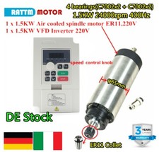 〖IT〗1.5KW  Air Cooled Spindle Motor ER11 24000RPM 400Hz+1.5KW 220V VFD Inverter