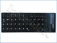 Adesivi Neri Tastiera Tedesca German Stickers Keyboard Deutsch Schwarz Tastatur