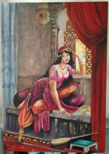Dipinto olio harem orientale