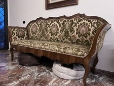 Divano antico di legno periodo 800 con tessuto d’epoca in condizioni perfette