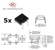 5x DC Components DB155, ponte raddrizzatore, 1,5A-600V