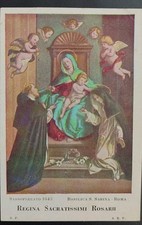 1916 ROMA SANTA SABINA REGINA DEL ROSARIO SANTINO ANTICO CON PREGHIERA 