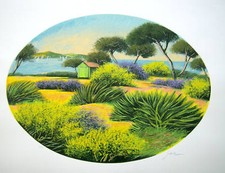 MARIO SOAVE SERIGRAFIA  Firmata , con certificato70 x 100  MARINA TOSCANA.