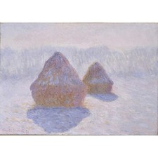 Niik Quadro covoni nella neve sotto il sole di claude monet falso d' autore s...