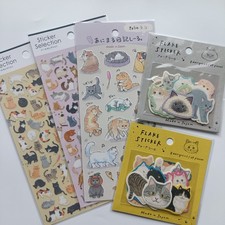 Set adesivi e foglietti adesivi fiocco gatti carini nuovo gattino made in Japan