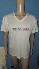 MISSONI T-SHIRT BIANCA UOMO MANICA CORTA TAGLIA L 100% COTONE MADE IN ITALY 