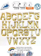 patch lettere alfabeto dorate toppa termoadesiva gold letters alphabet iron oro