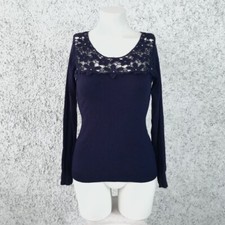 MAGLIA MAGLIETTA MANICHE LUNGHE PIZZO PARTICOLARE BASIC CLASSICA TINTA UNITA