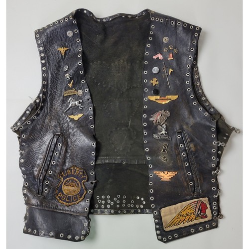 Gilet motociclista pelle