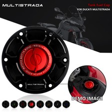 Tappo serbatoio CNC senza chiave coperchio gas carburante custodia S per DUCATI MULTISTRADA 1200 2010-2017