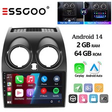 Carplay Autoradio 64GB Android 14 GPS Navi WIFI Per Nissan Qashqai J10 2007-2013