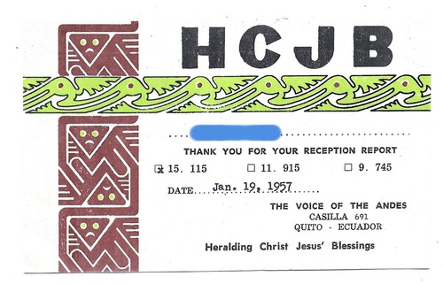 Qsl radio hcjb quito ecuador - quito,