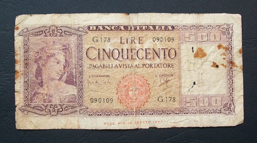 500 lire ornata spighe - di,