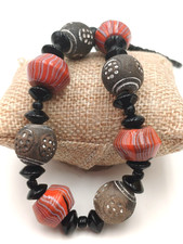 COLLANA ETNICA GIROCOLLO CON VETRO