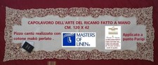 STRISCIA , RUNNER , CORSIA , CENTRO , PIZZO CANTU' CM. 120 X 42 con rose e perle