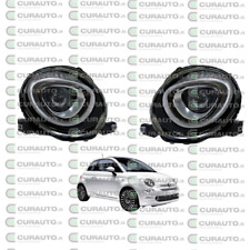 COPPIA FARI PROIETTORI FANALI ANTERIORE DX E SX H7 PER FIAT NUOVA 500 PARA. NERA