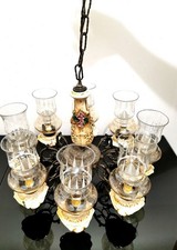 Lampadario Antico In Ceramica E Bronzo