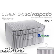 SCATOLA PORTABIANCHERIA BAULE CONTENITOR BOX CAMBIO STAGIONE RIGHE ART.43504