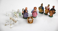Set 12 Figure Natività Statuine Presepe Miniatura H3,5 cm Sacra Famiglia Natale