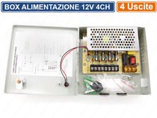 RACK BOX METALLICO ALIMENTATORE STABILIZZATO A COMMUTAZIONE 4 USCITE DC12V CCTV