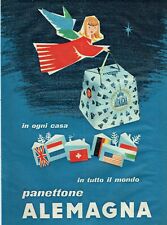 Alemagna Panettone in ogni casa mondo 1957 ANNI 50 PUBBLICITÀ ADVERTISING 26X35