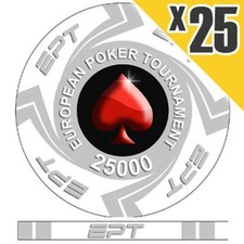 Blister da 25 Fiches / Chips EPT Ceramica Replica 25000