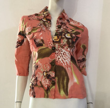 ROBERTO CAVALLI Giacca rosa fantasia Tg S Lino