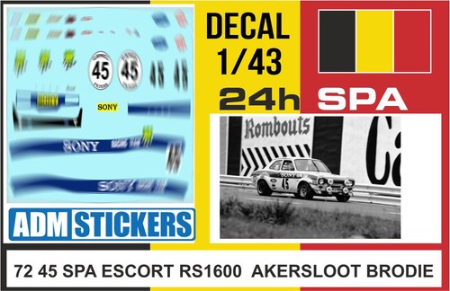 Decal 24h spa - decal, 1972